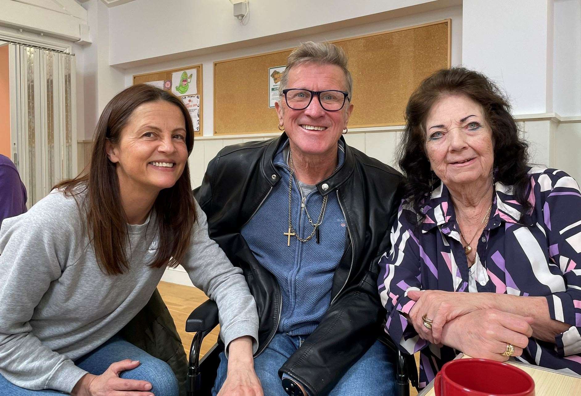 Stroke survivor Gavin Dunn with his wife Victoria and mum Frances at Hope Street Community Centre during a meeting of Swale Stroke Group. Picture: Joe Crossley