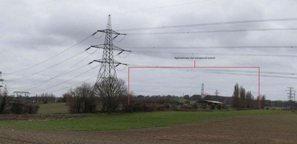 The location of the proposed battery storage facility in Southfleet. Picture: EcoDev/RSK ADAS Ltd