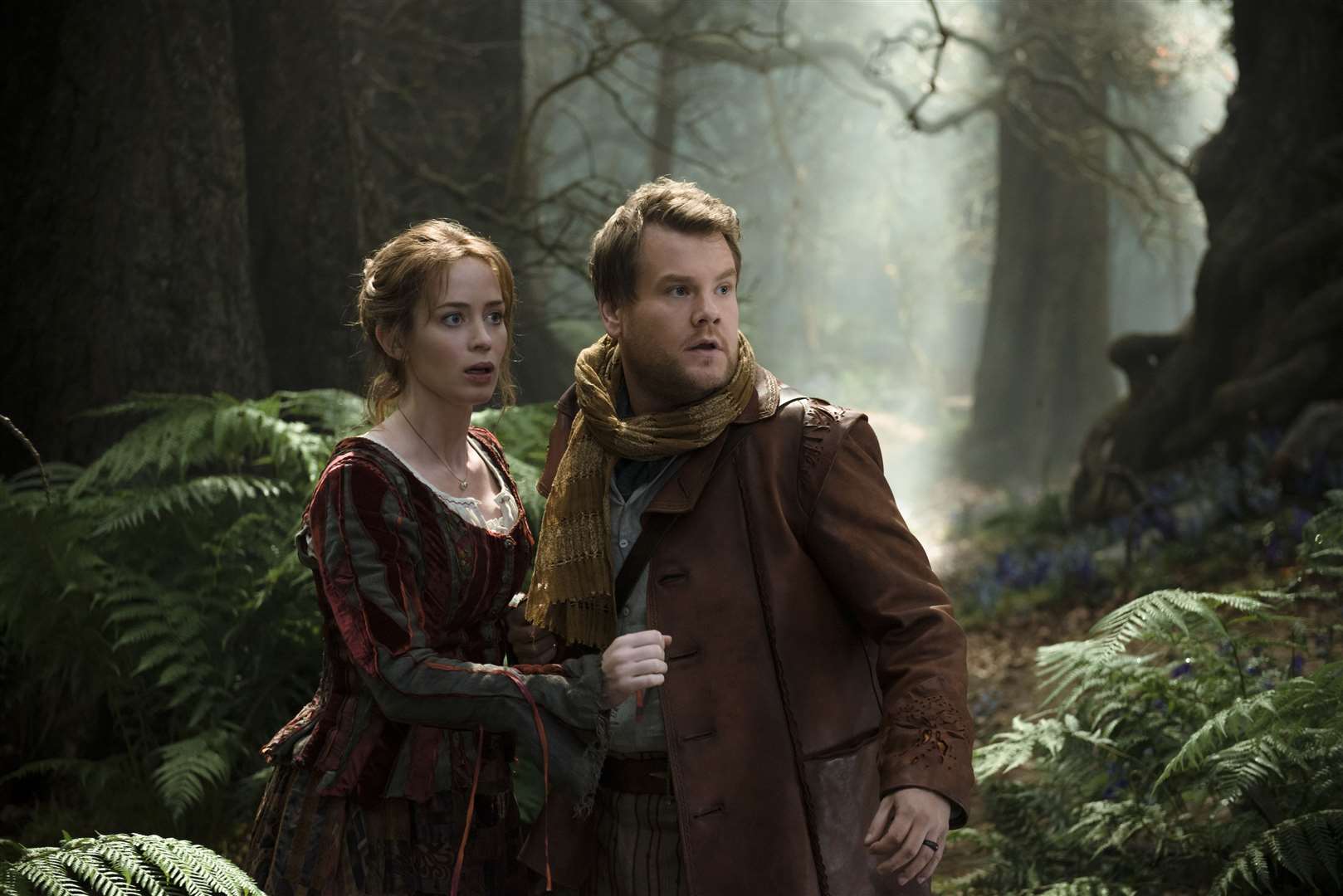 Emily Blunt and James Corden star as a baker and his wife in Into The Woods, filmed in part at Dover Castle