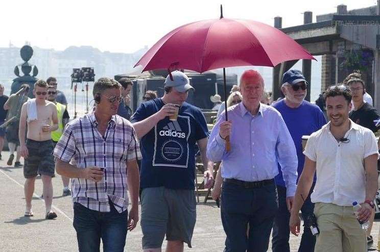 Sir Michael Caine on Margate seafront for King of Thieves