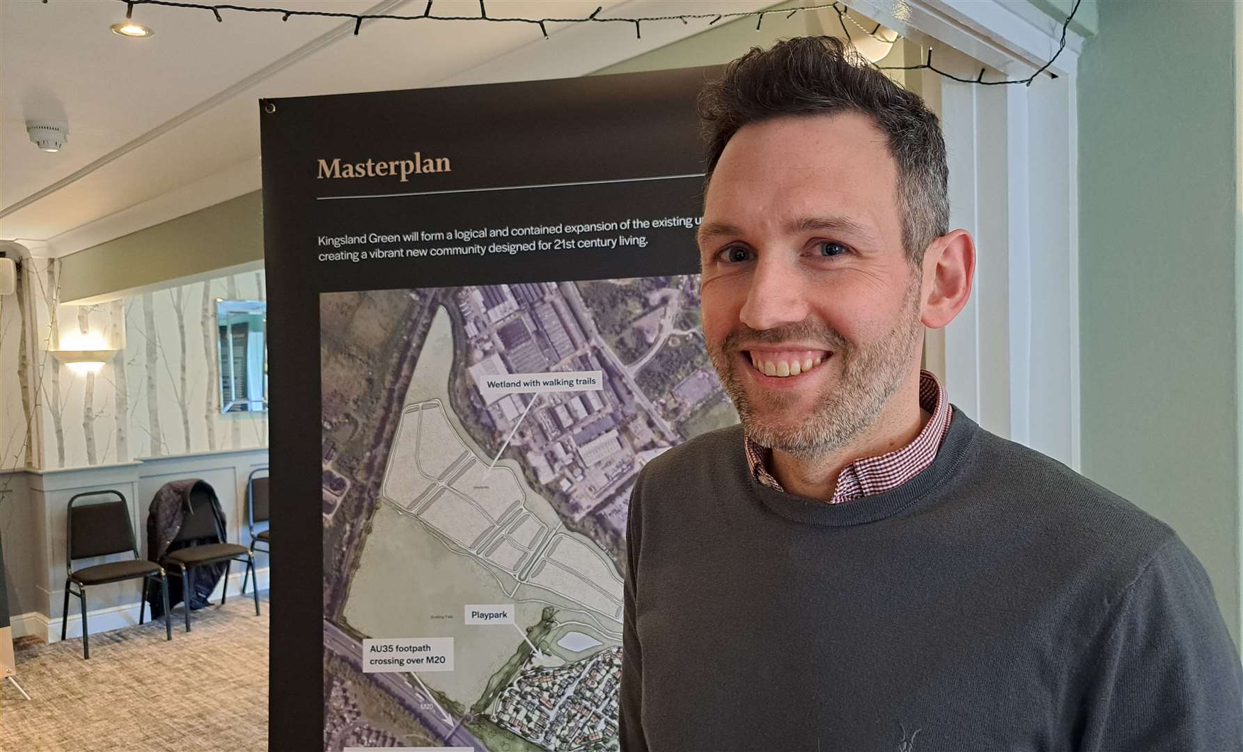 Ben Geering, development director for Quinn Estates at the exhibition for the Kingsland Green development at the Conningbrook Hotel in Ashford
