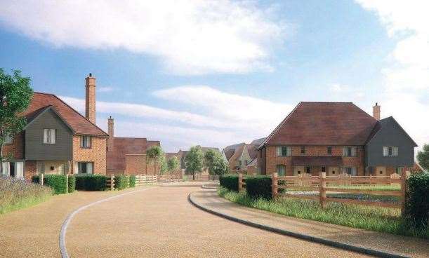 A CGI of what homes on the Kingsland Green development in Ashford may look like. Picture: Quinn Estates Ltd