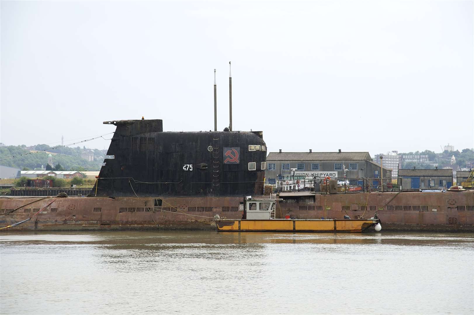 The ex-Soviet Union submarine on the River Medway