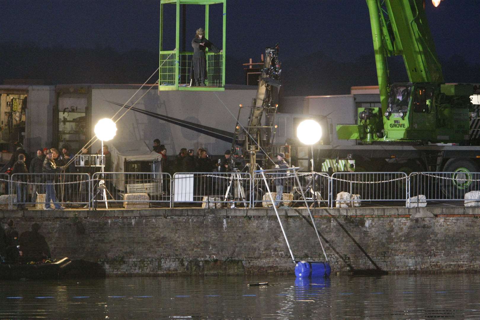 Stunts for Sherlock Holmes being filmed at Chatham
