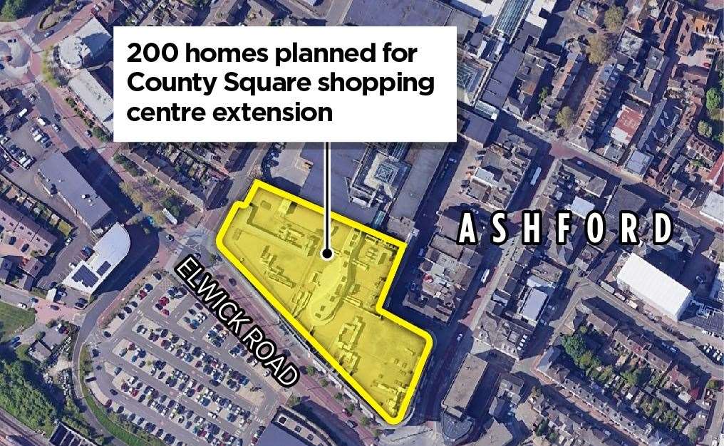 The extension of County Square shopping centre is earmarked for 200 homes