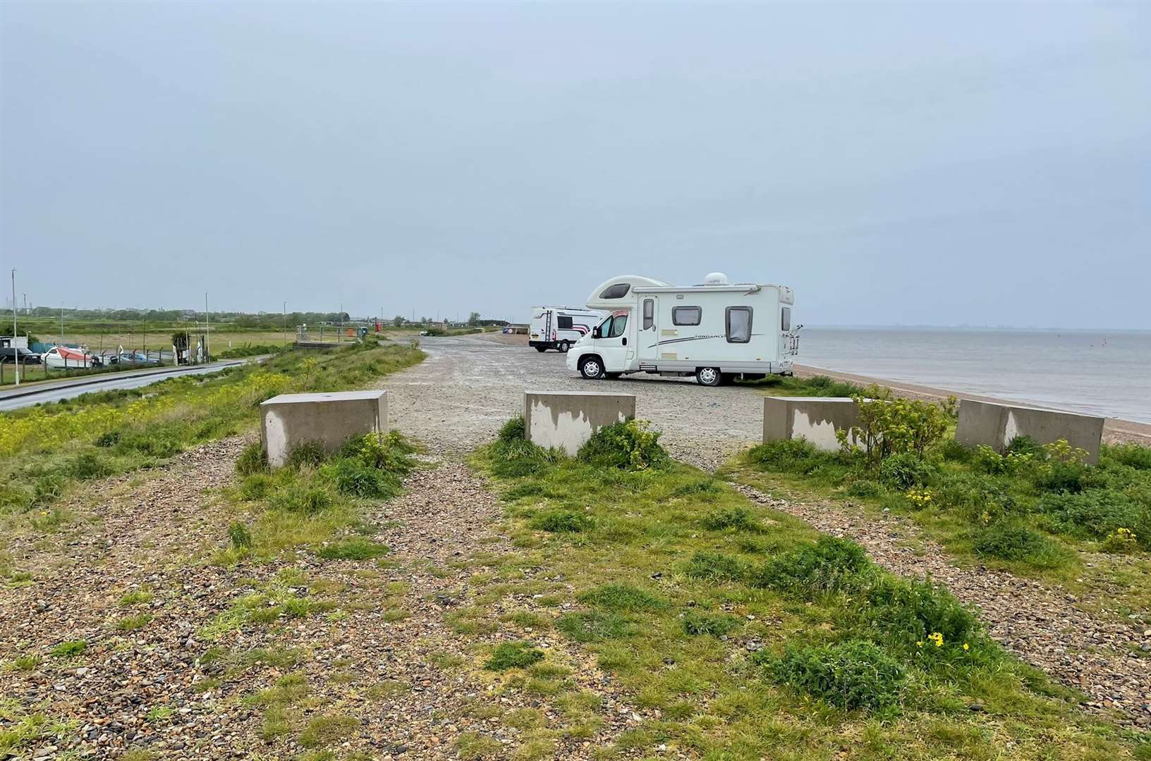 Bollards were installed on the Shingle Bank beach by Swale council in August 2020. Picture: Joe Crossley