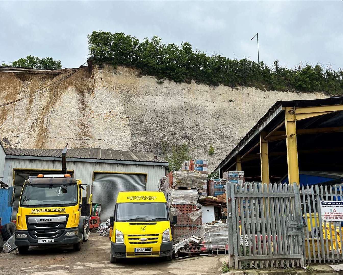 Lancebox Ltd in Manor Way Business Park, Swanscombe are seeking compensation after the road crumbled onto their building causing huge damage