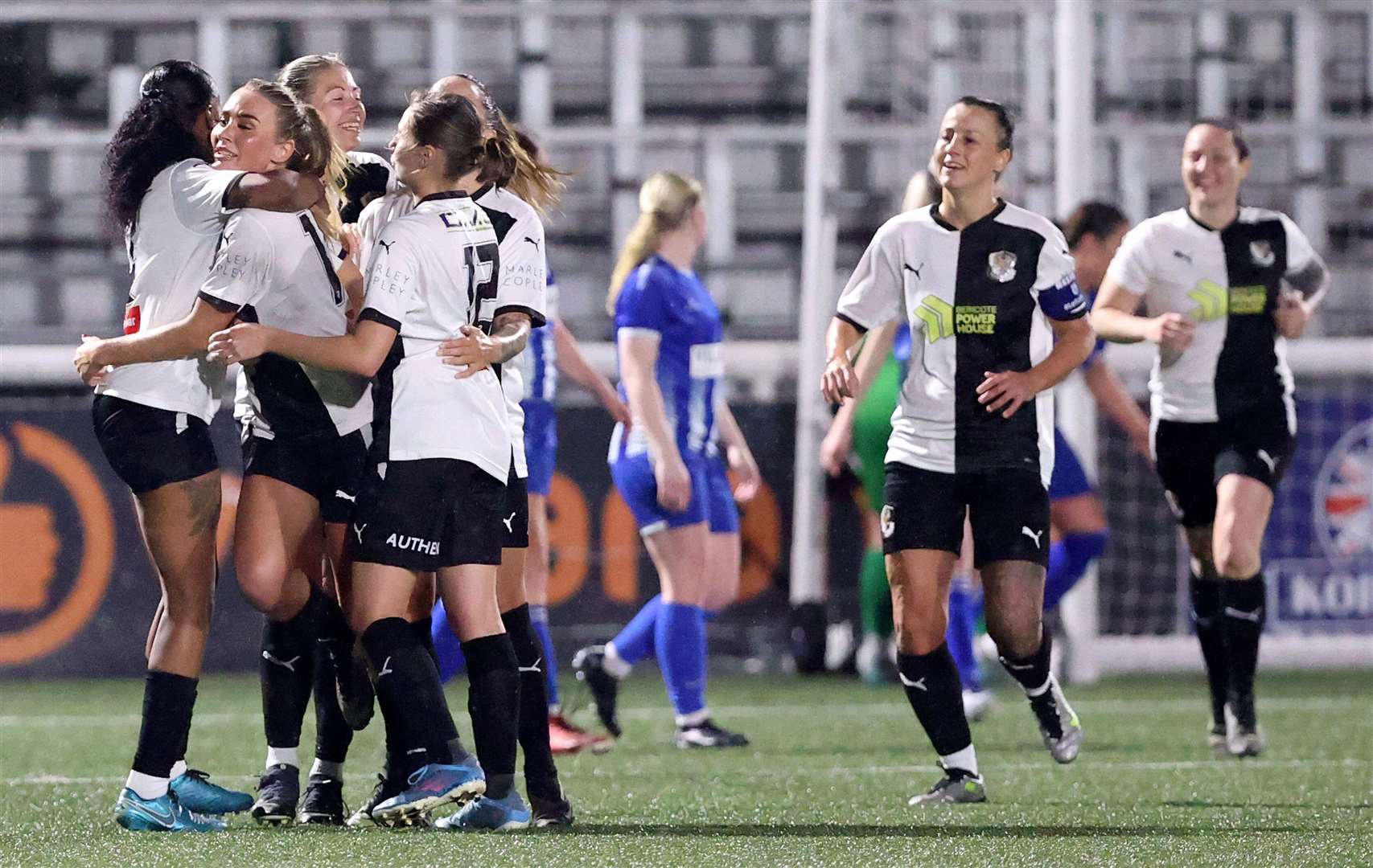 Dartford celebrate after Gabby Howell scored what proved to be the winner against Aylesford. Picture: PSP Images