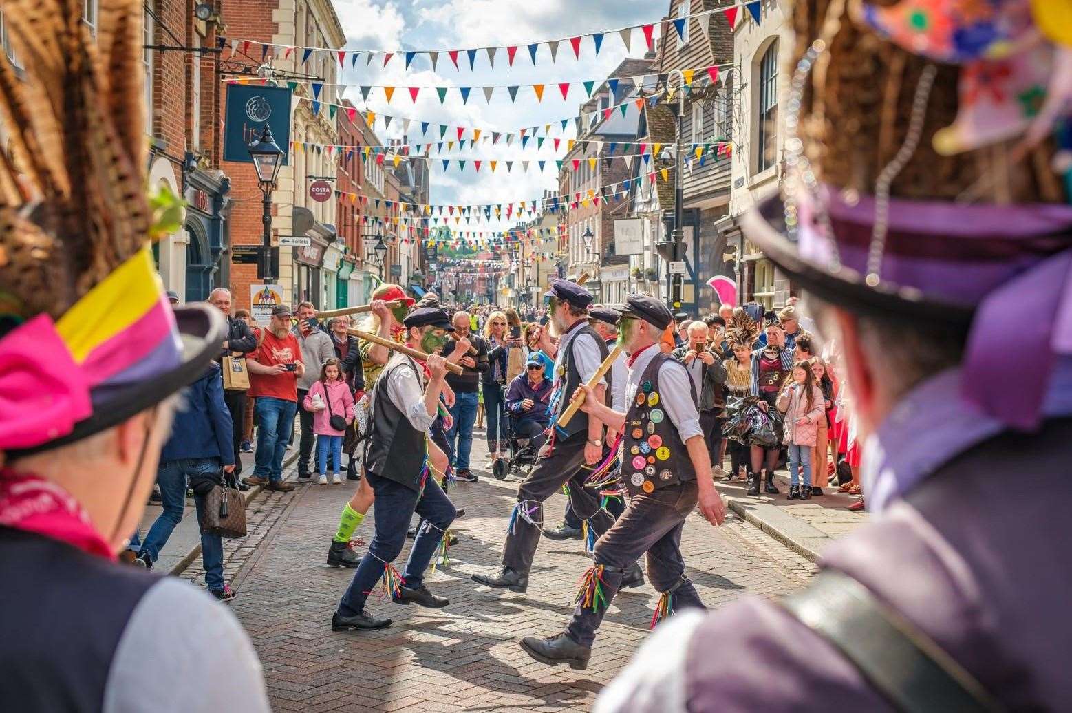 Morris Dancers line the streets of Rochester for Sweeps festival: Steve Hartridge