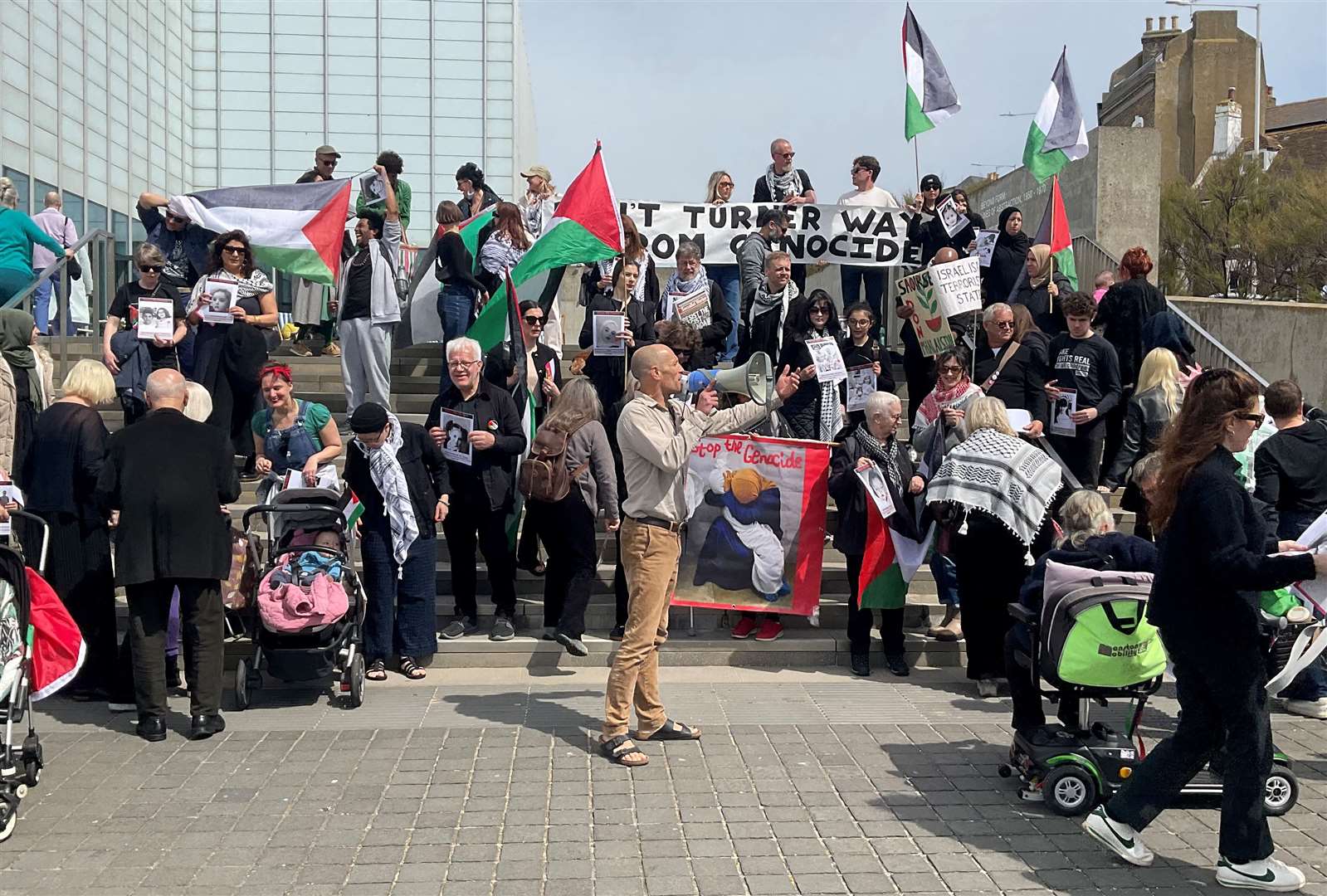Protestors marched through Margate before gathering at the Turner Contemporary on Saturday. Picture: Thanet4Palestine