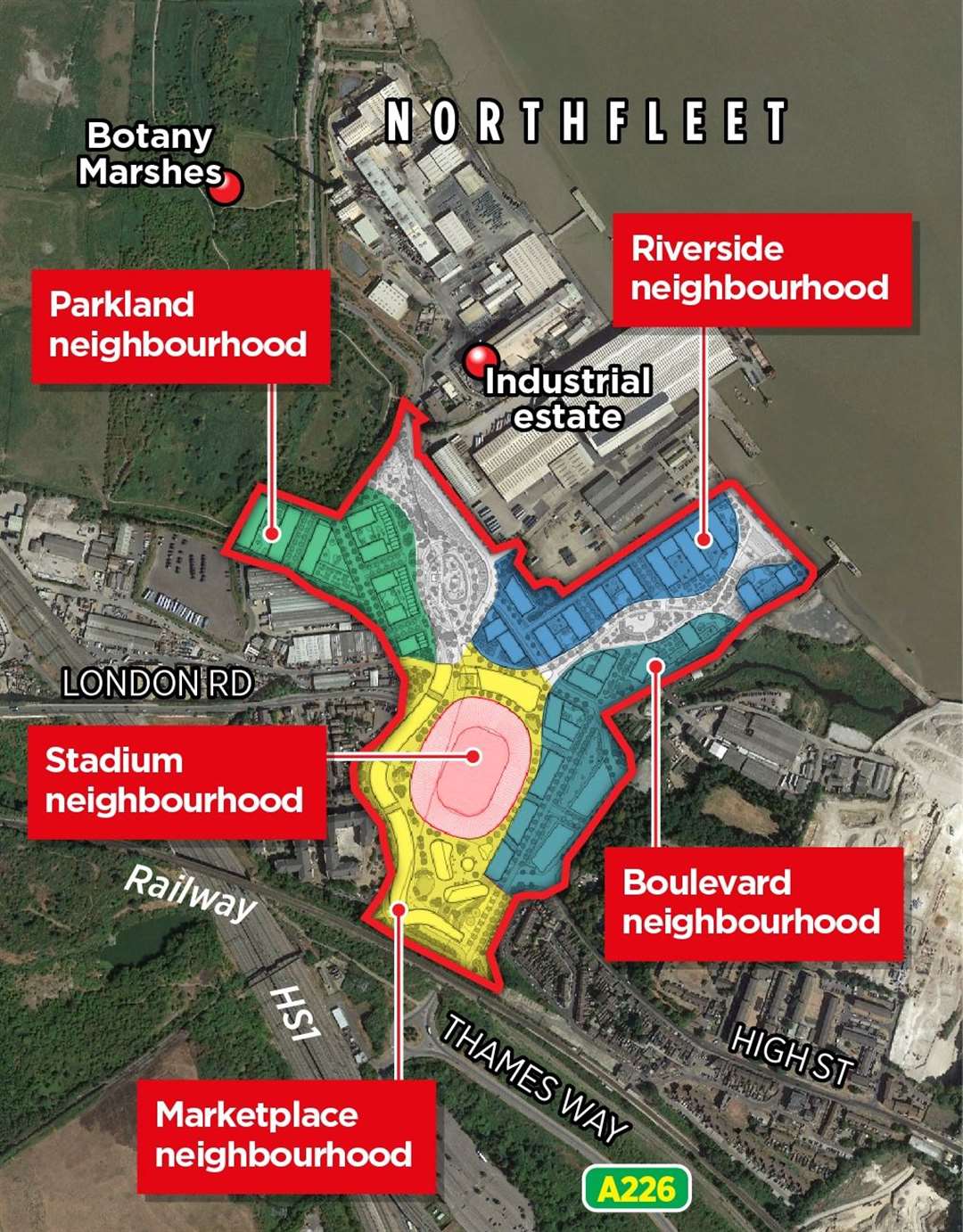 There will be five neighbourhoods created