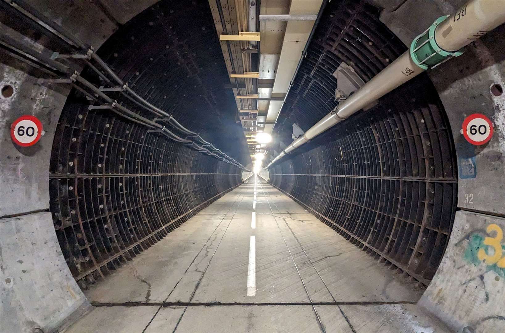 Looking inside the service tunnel