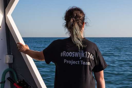 A member of the Rooswijk archaeological team. Picture courtesy of Historic England