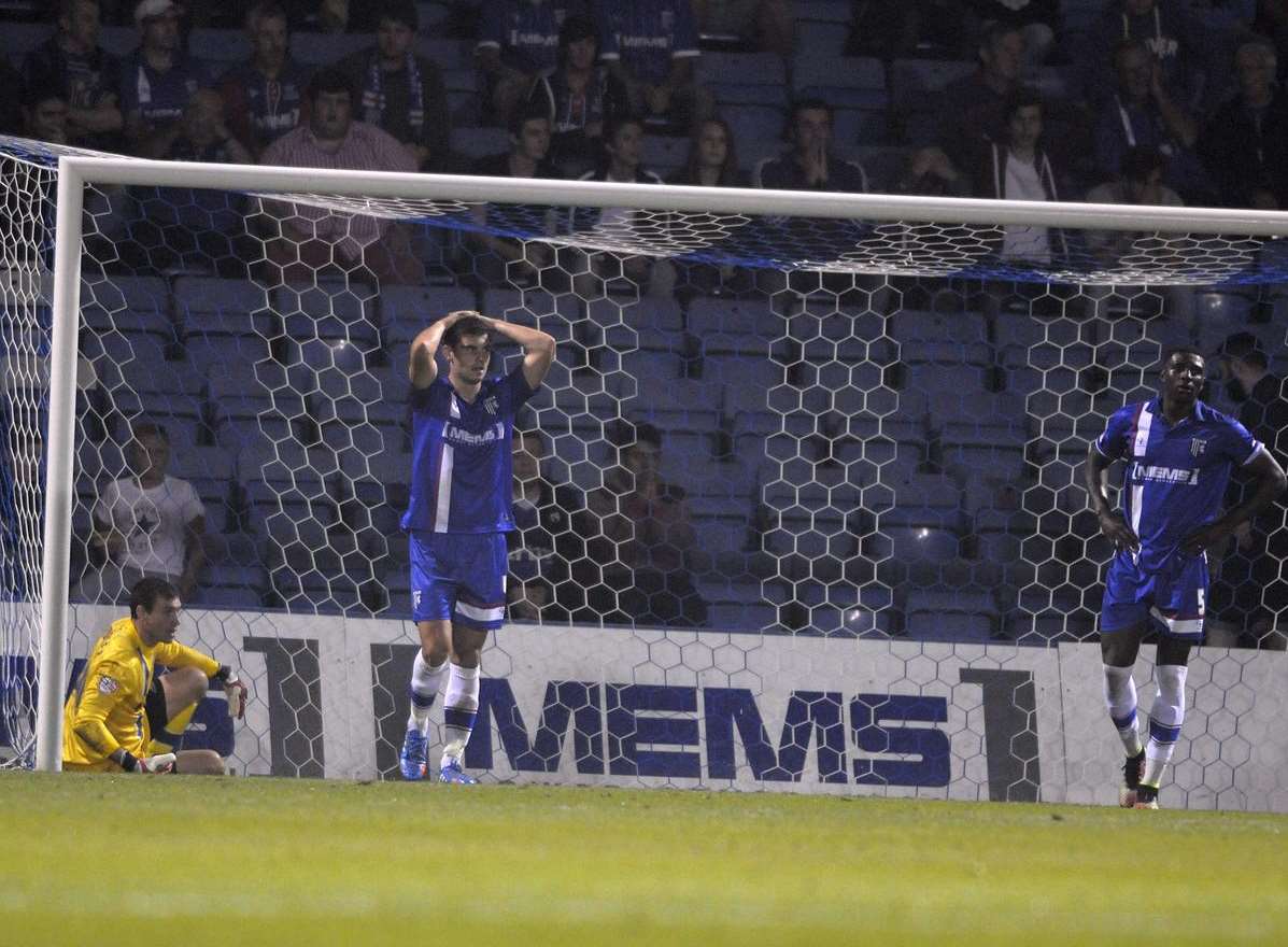 Gills concede a goal just before the break Picture: Barry Goodwin
