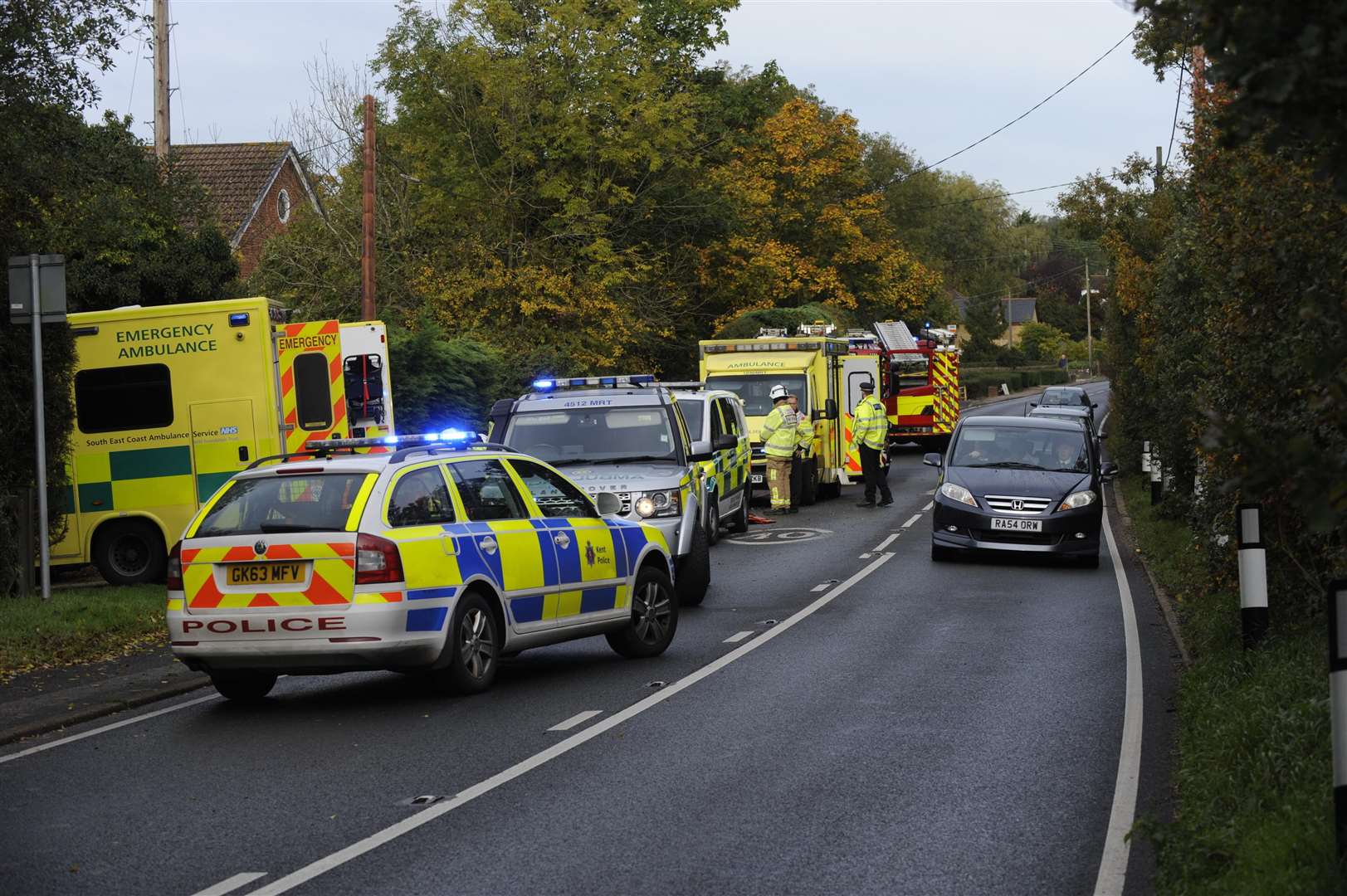 Accident on the A290. Stock image