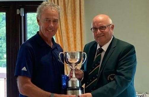 Paul Endicott of Hever Castle with Faversham Golf Club captain Nick Sage