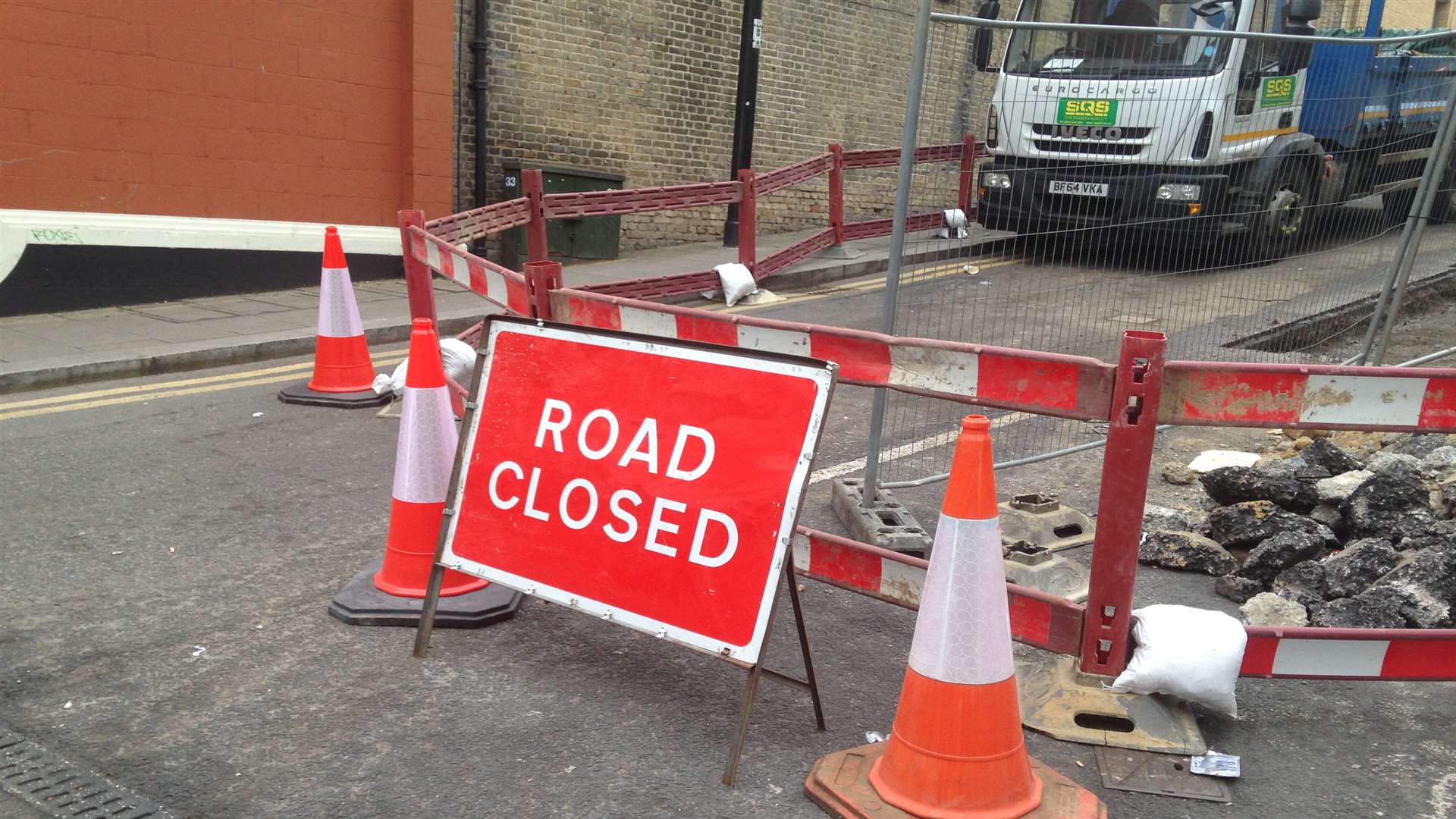 Manor Road, Chatham is set to be closed for at least the rest of the week.
