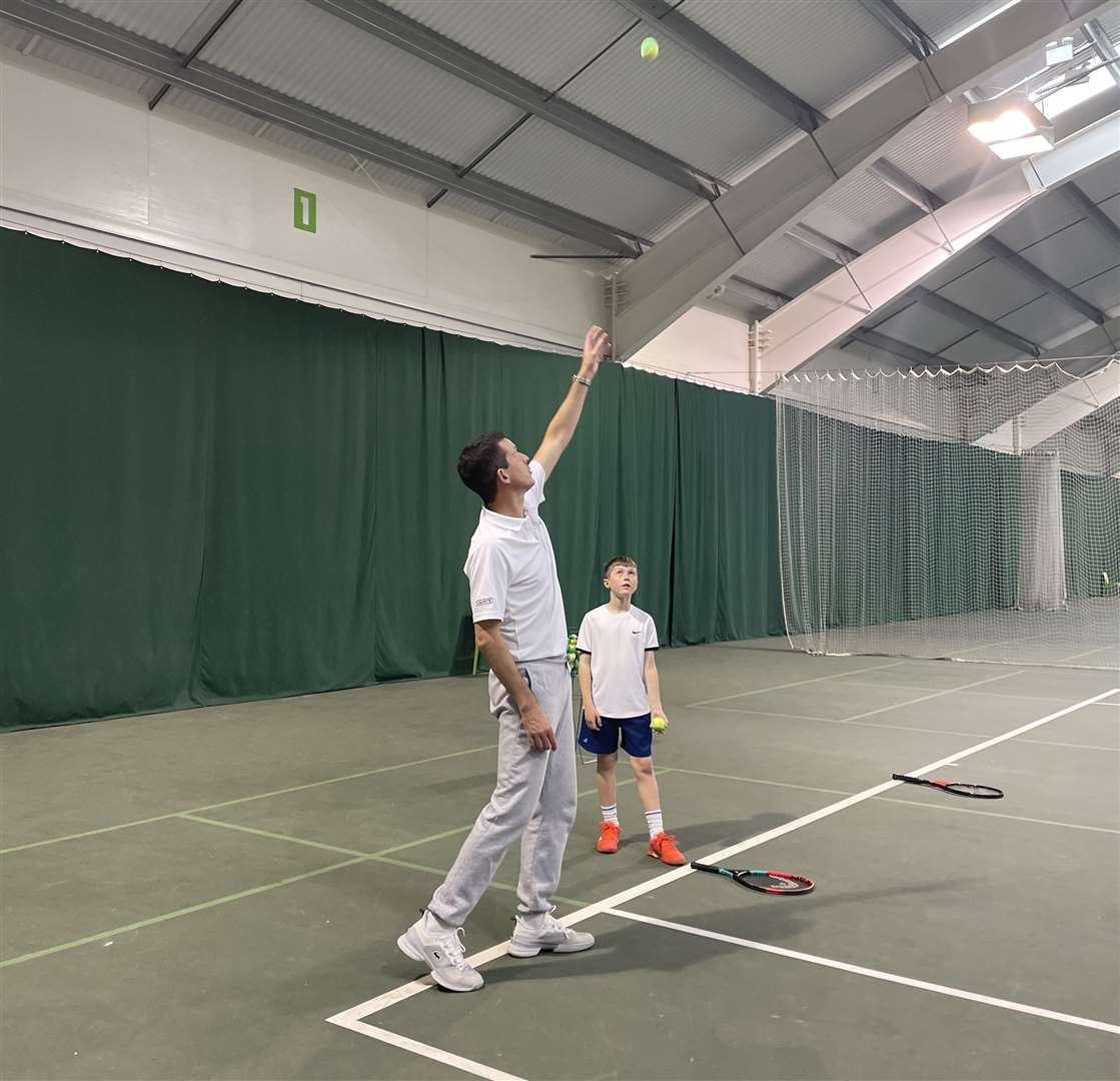 Tennis star Tim Henman has spent the afternoon in Deal inspiring youngsters