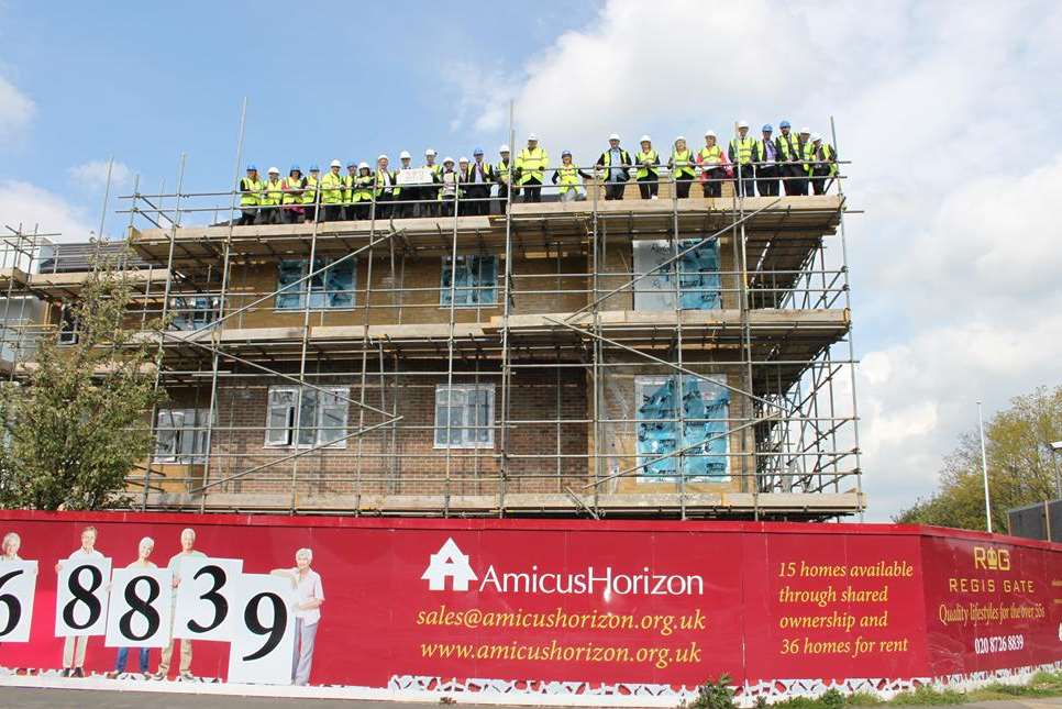Topping out ceremony at Regis Gate development in Sittingbourne