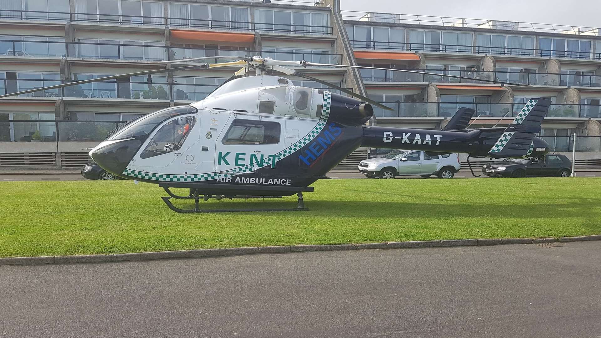 The air ambulance has been called. Pic: Steve Golding
