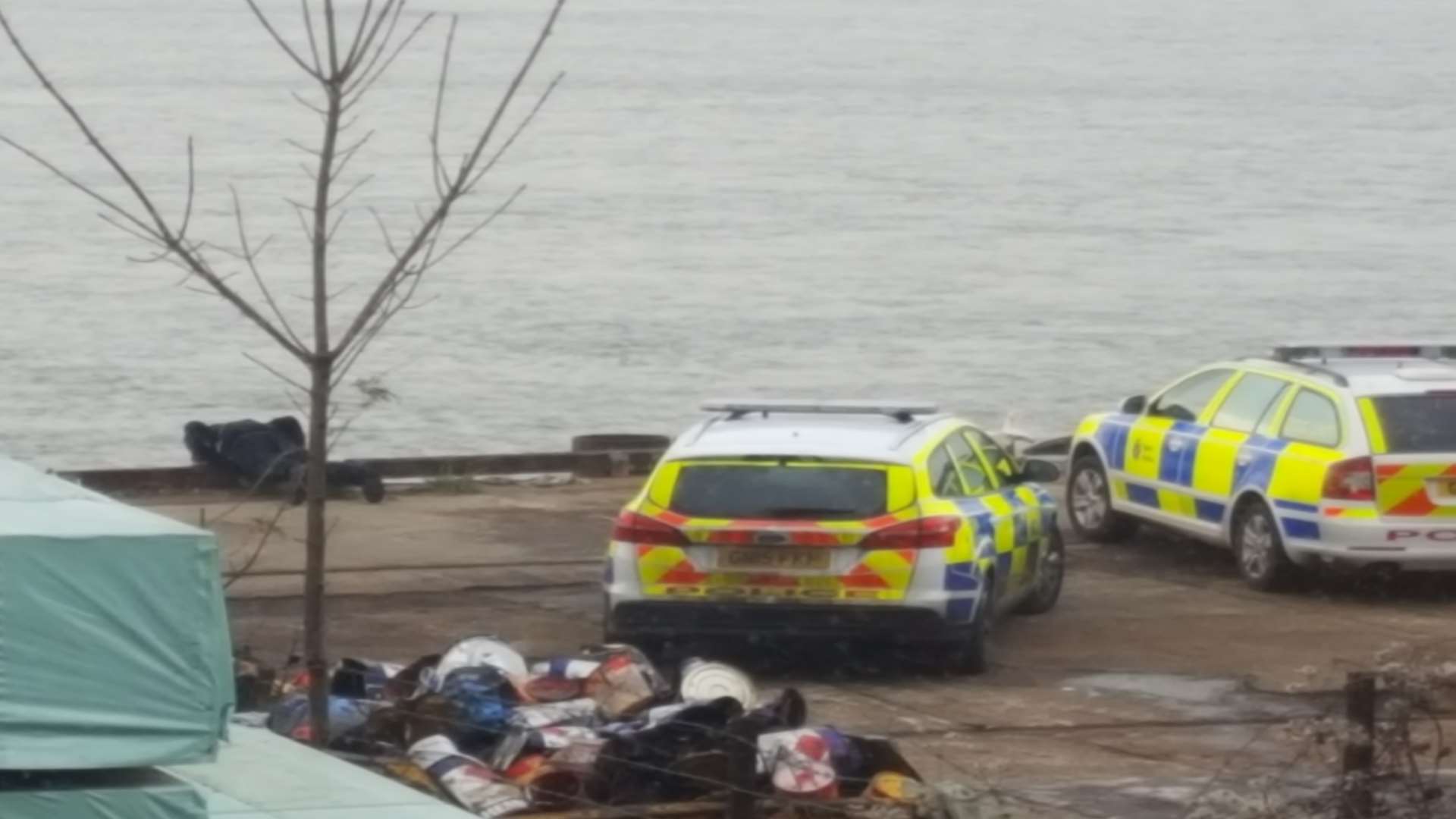 There is a police presence near the Acorn Shipyard. Picture: Peter Fowler