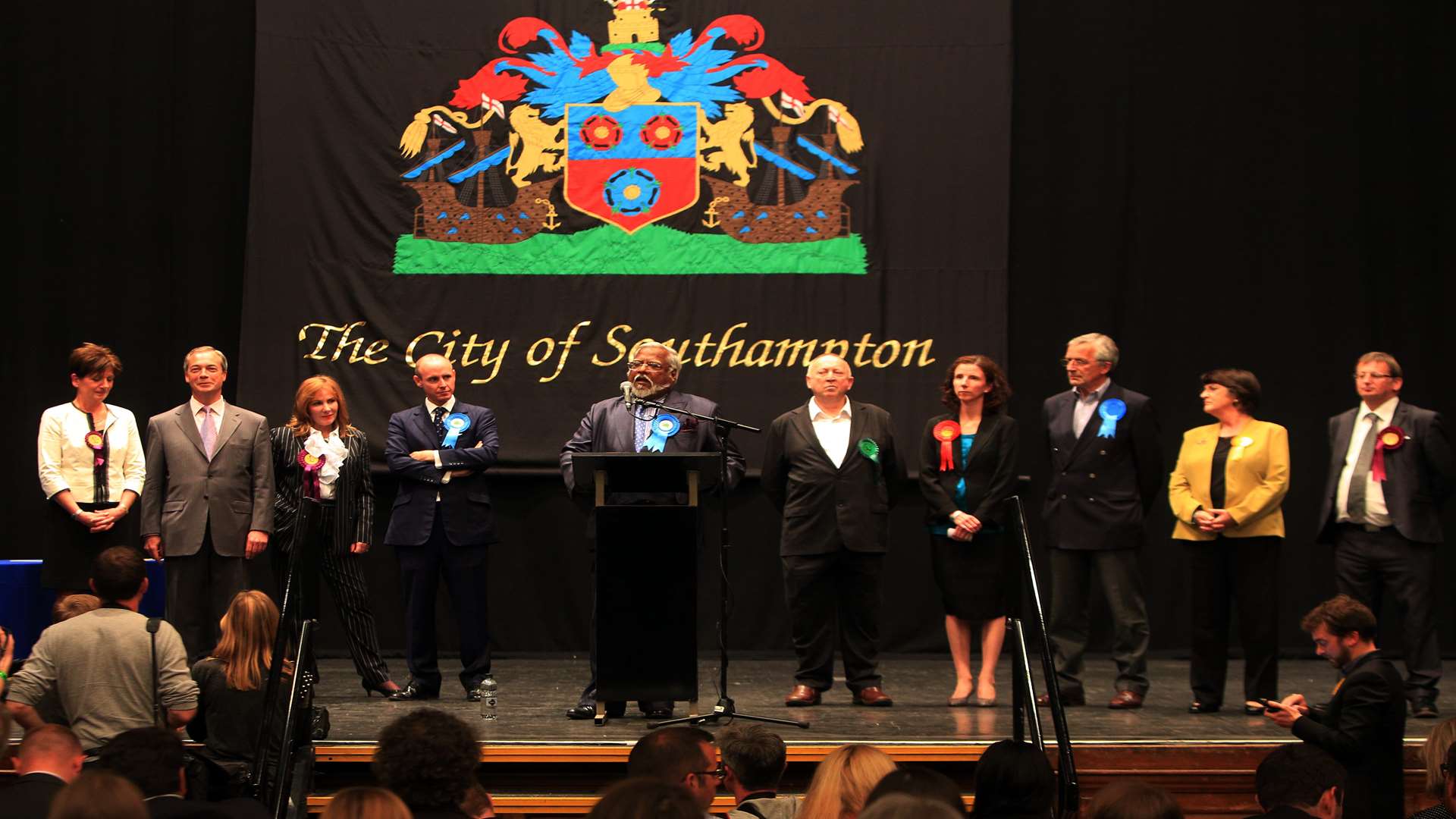 The 10 MEPs for the South East at the count in Southampton. Picture: Jon Rowley/SWNS.com