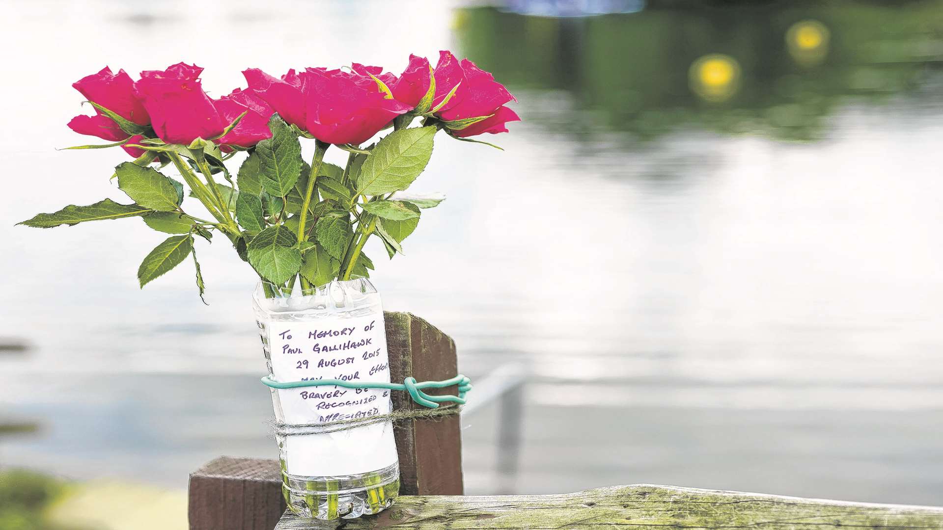 Floral tributes have been left at Leybourne Lakes. Picture: Andy Payton