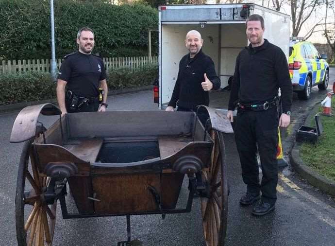 The stolen cart was found on Thursday, January 4.