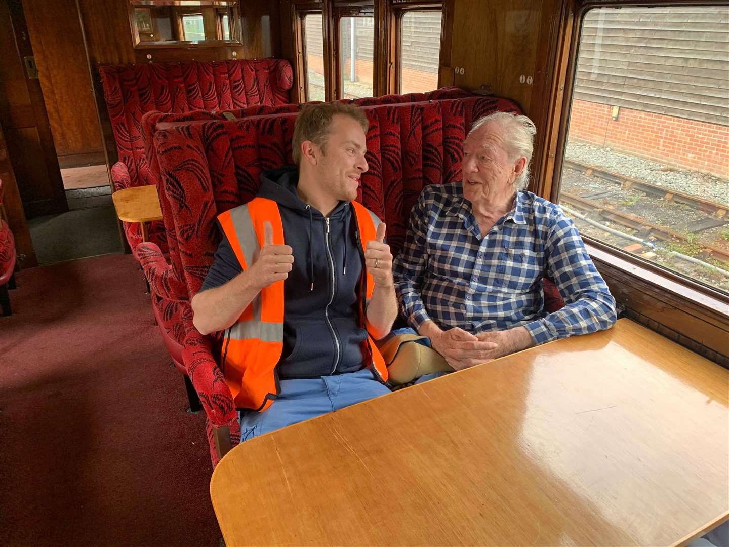 Rudi Wilson met Michael Gambon on the Kent & East Sussex Railway