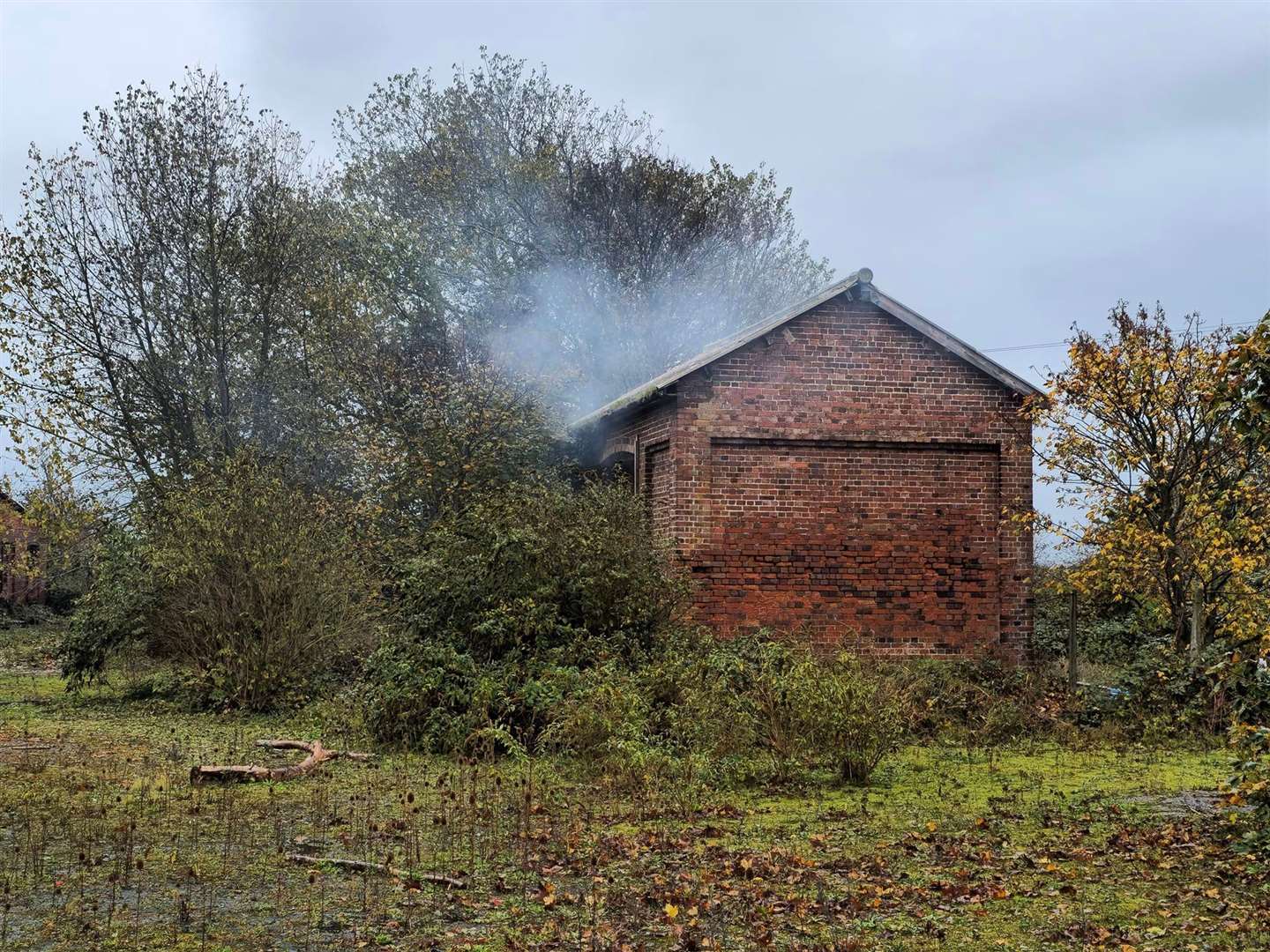 A goods shed near Lydd Station on Romney Marsh was set alight. Picture: Lewis Steeper