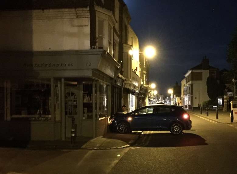 A car crashed into a wall in Deal high street. Picture: Lillie Thomsett