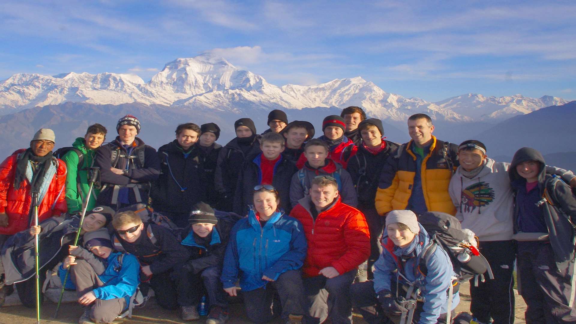 The boys trekked to Poon Hill in Nepal. Picture: Rachel Lovera