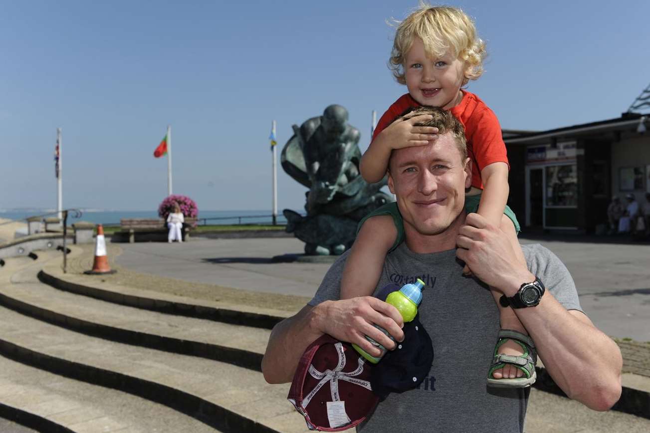 Harvey Coles, two, aims for a better view on Deal seafront. Picture: Tony Flashman