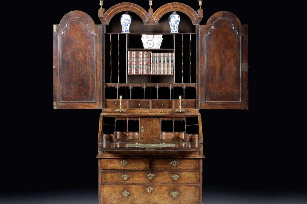 A Queen Anne walnut bookcase