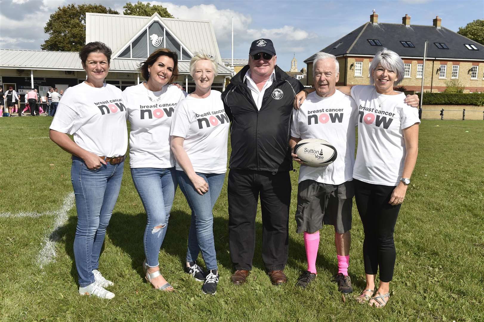 Mandee Castle and Chantele Rashbrook helped organise a pink socks rugby game in aid of Breast Cancer Now