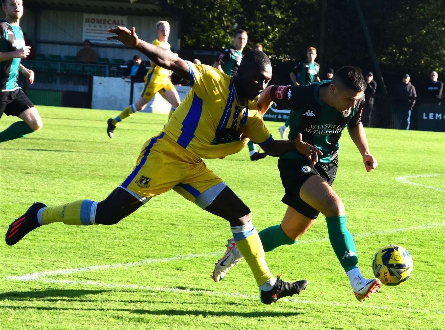 Action from Sittingbourne’s 1-1 draw at Burgess Hill. Picture: Phil Dennett