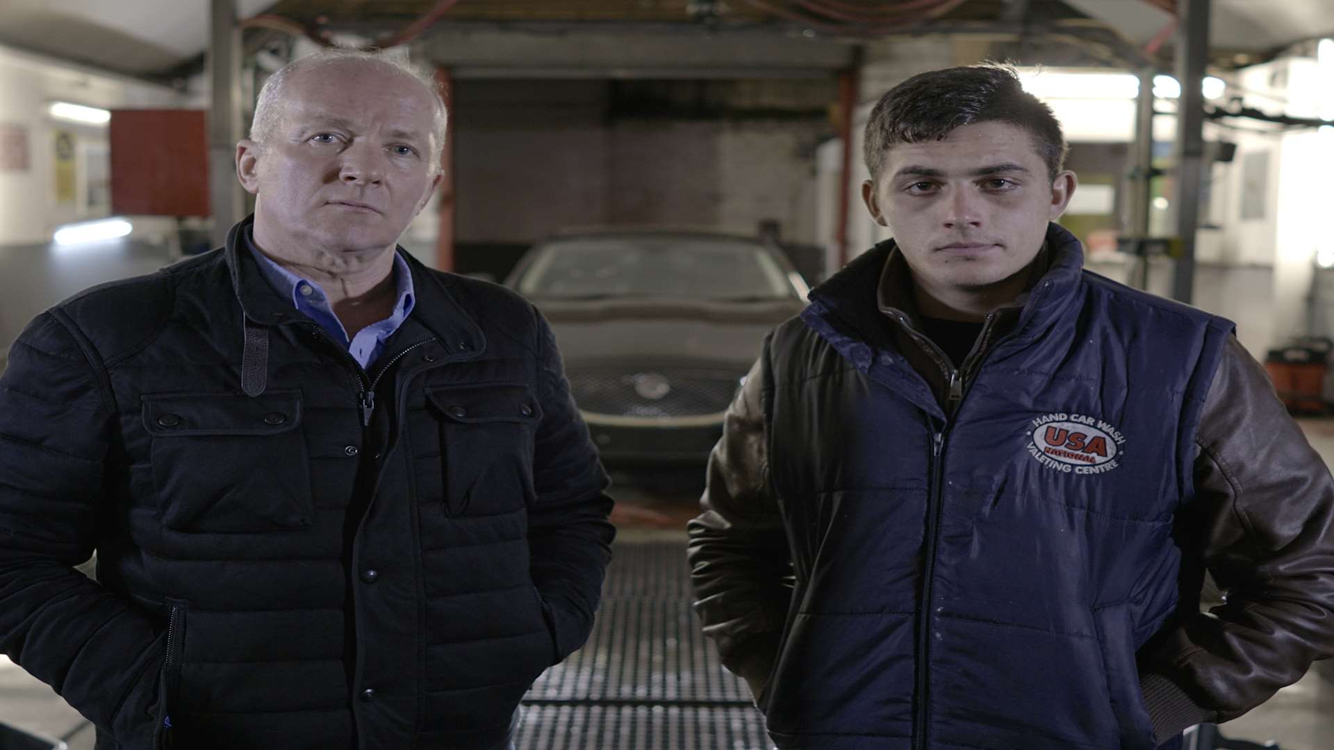 Al Jazeera reporter David Harrison with Claudio, who filmed at the USA Car Wash undercover. Picture: Al Jazeera