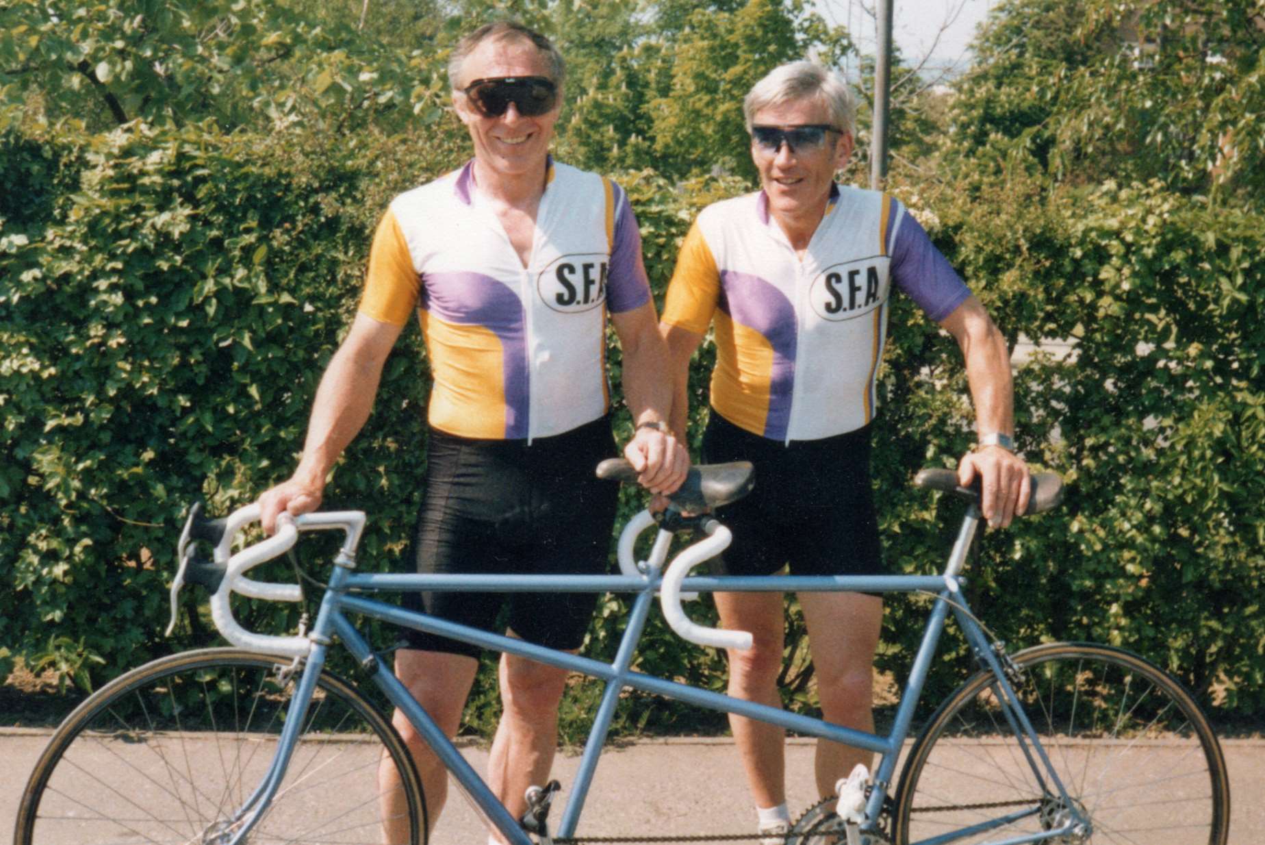 Roy Manser and friend and tandem partner Roland Crayford