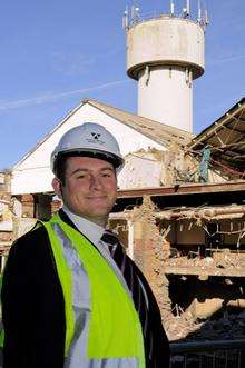 Essential Land Partner, Scott Hammond, at the site of the former paper mill in Milton Road, Sittingbourne.