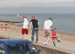 Users of Google Street View are greeted by this cheeky display on Herne Bay seafront