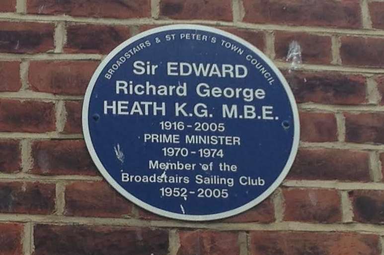 One of the blue plaques in Broadstairs dedicated to Sir Edward Heath