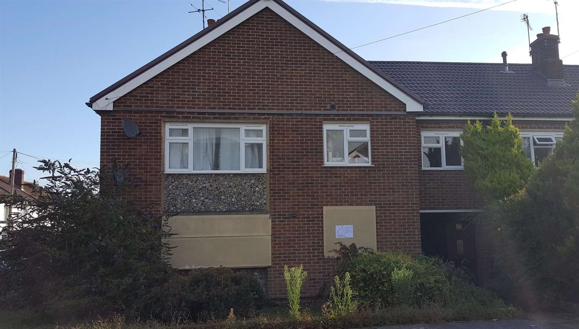 A property in Croft Road has been boarded-up. Picture: Ashford Borough Council