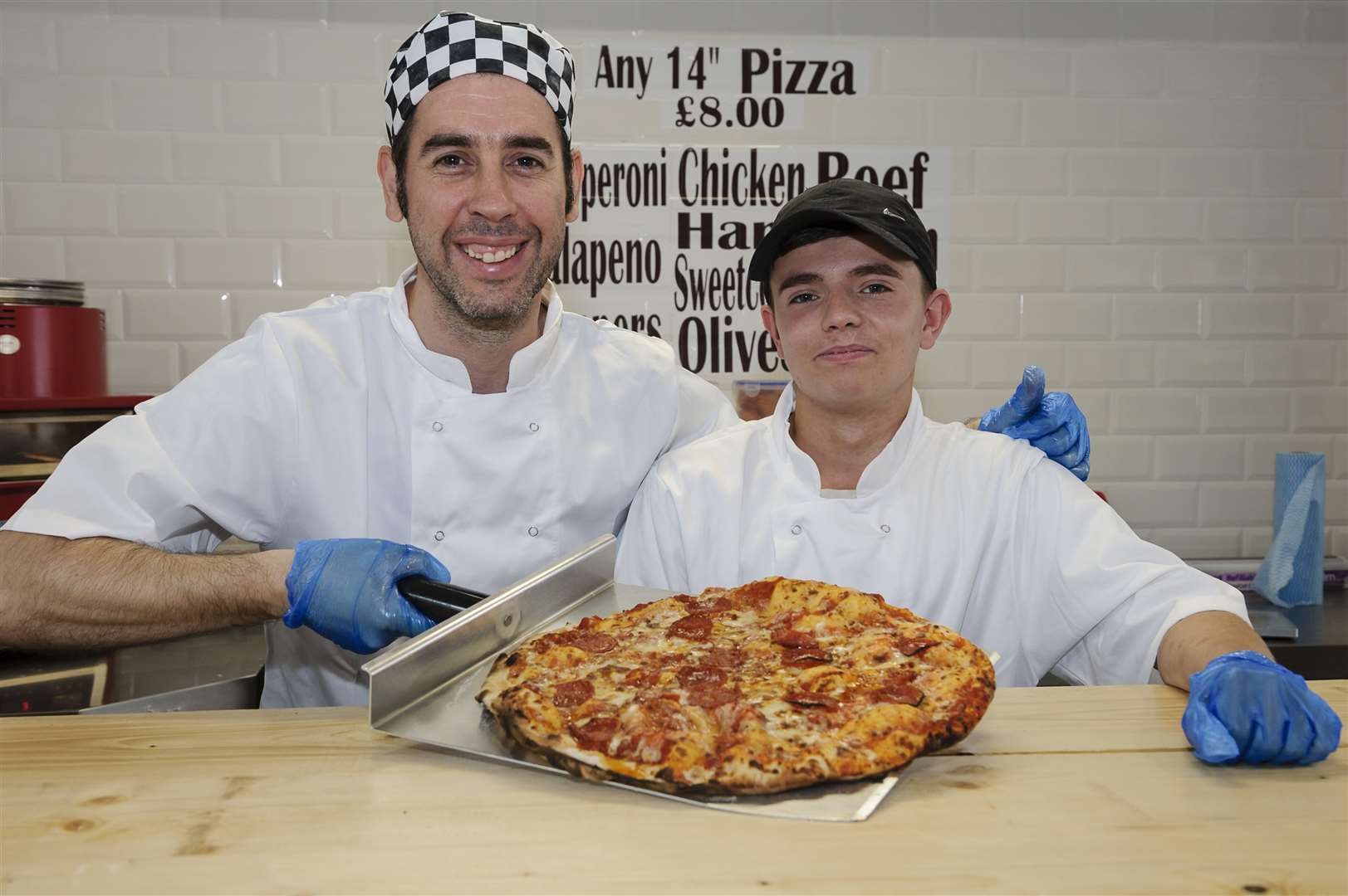 Paddy Collier, left, and Joe Standen. Paddy Pizza has opened in the Street Food section of the Gravesend Borough Market, Queen Street, Gravesend