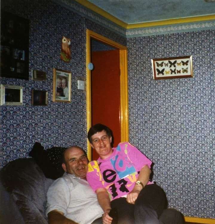 Elizabeth Cooper and late husband Raymond in their Stanhope house in 1990