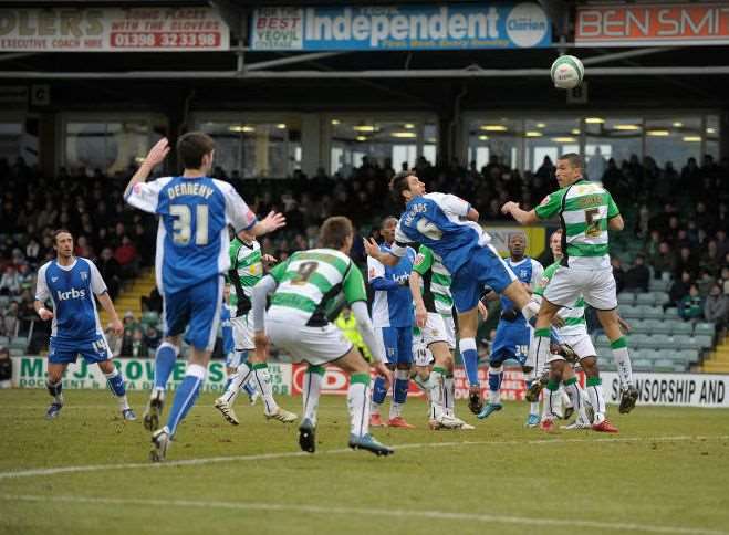 Gillingham in league action at Huish Park in 2010