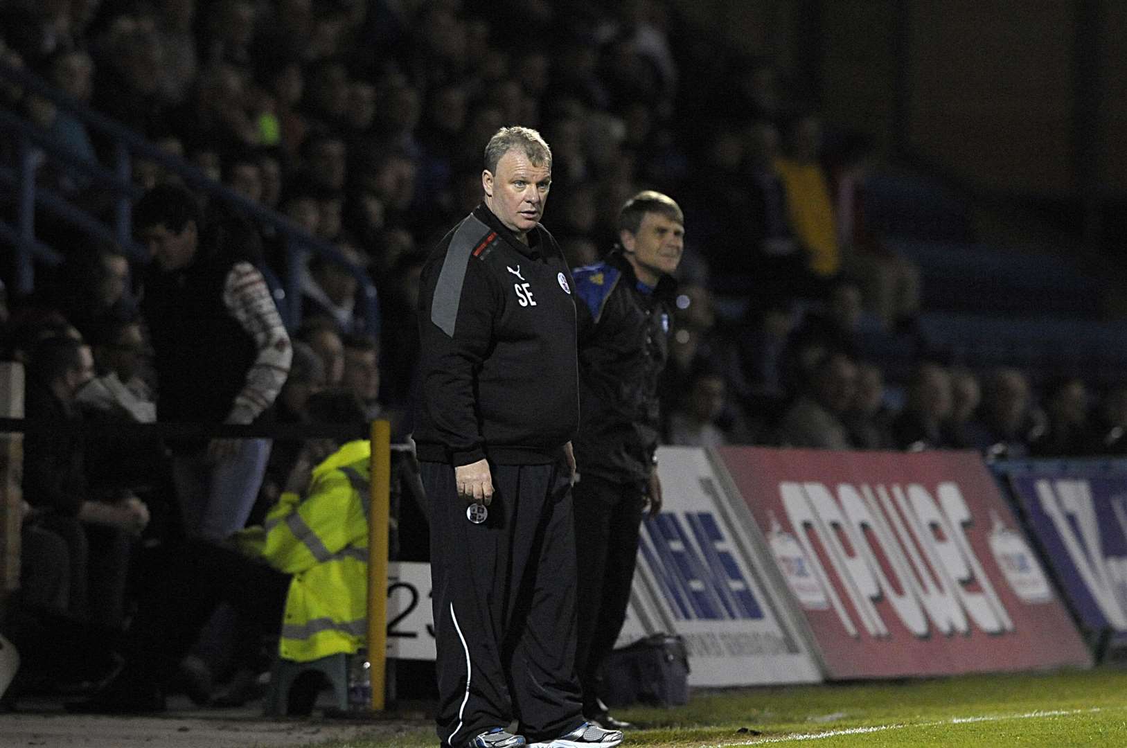Peterborough manager Steve Evans who was a target for the Gills in October 2017, pictured on a previous visit to Priestfield, then managing Crawley Picture: Barry Goodwin