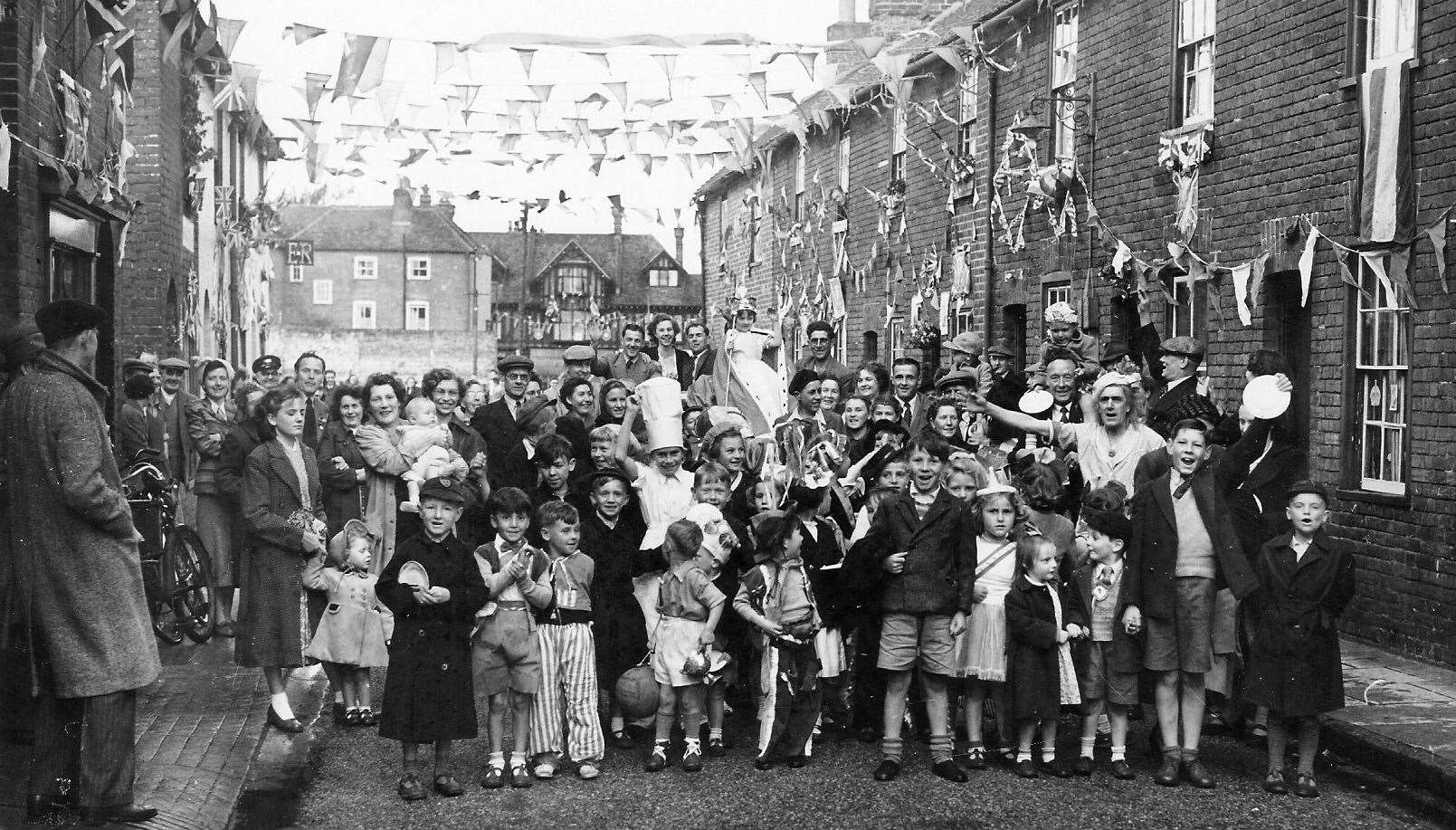 Mammoth amounts of bunting decorated parts of Artillery Street, Canterbury. Picture: Courtesy of Paul Crampton.
