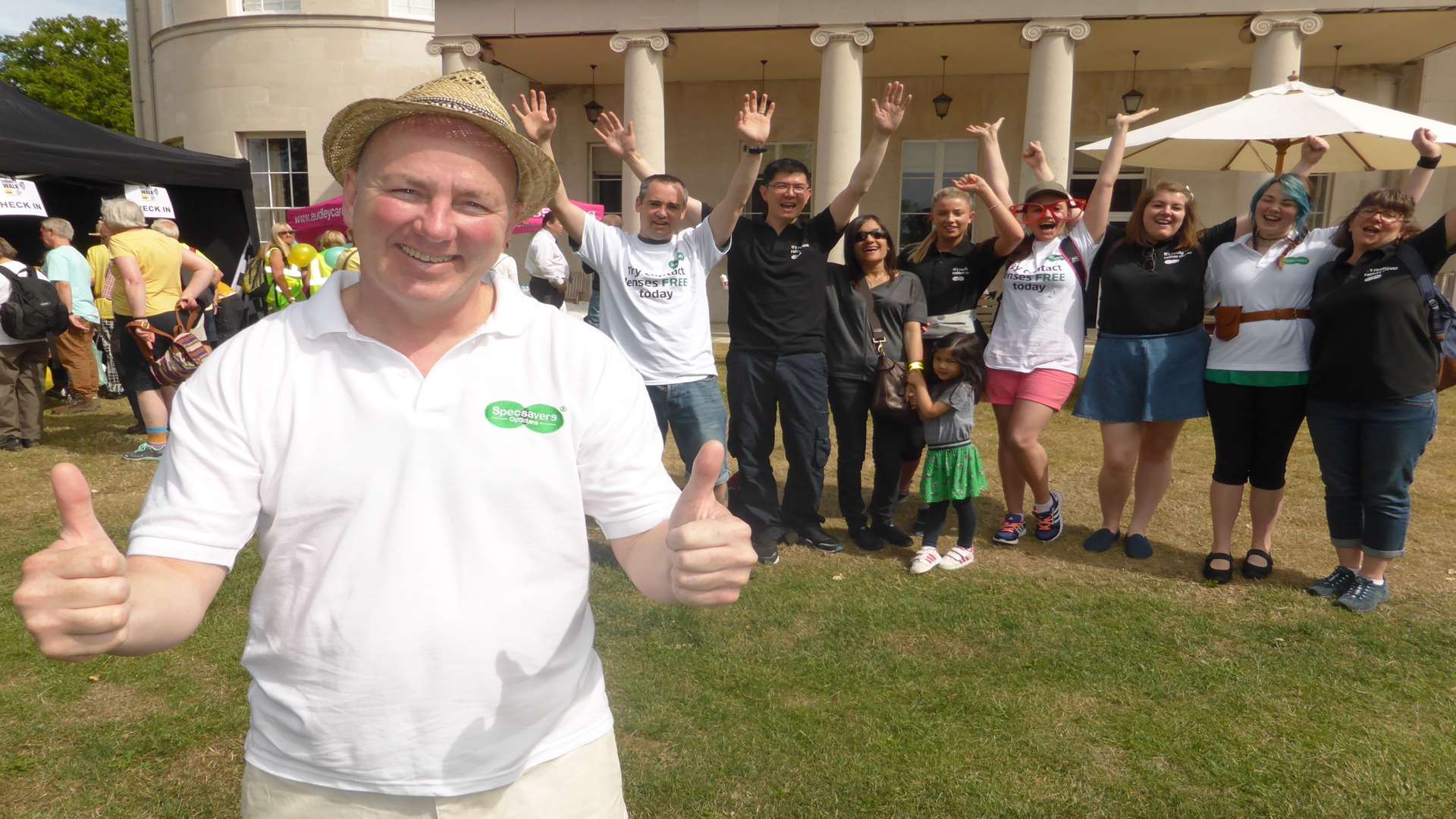 David Bryant, Specsavers director for the Margate and Ramsgate branches, joins staff for the big walk.