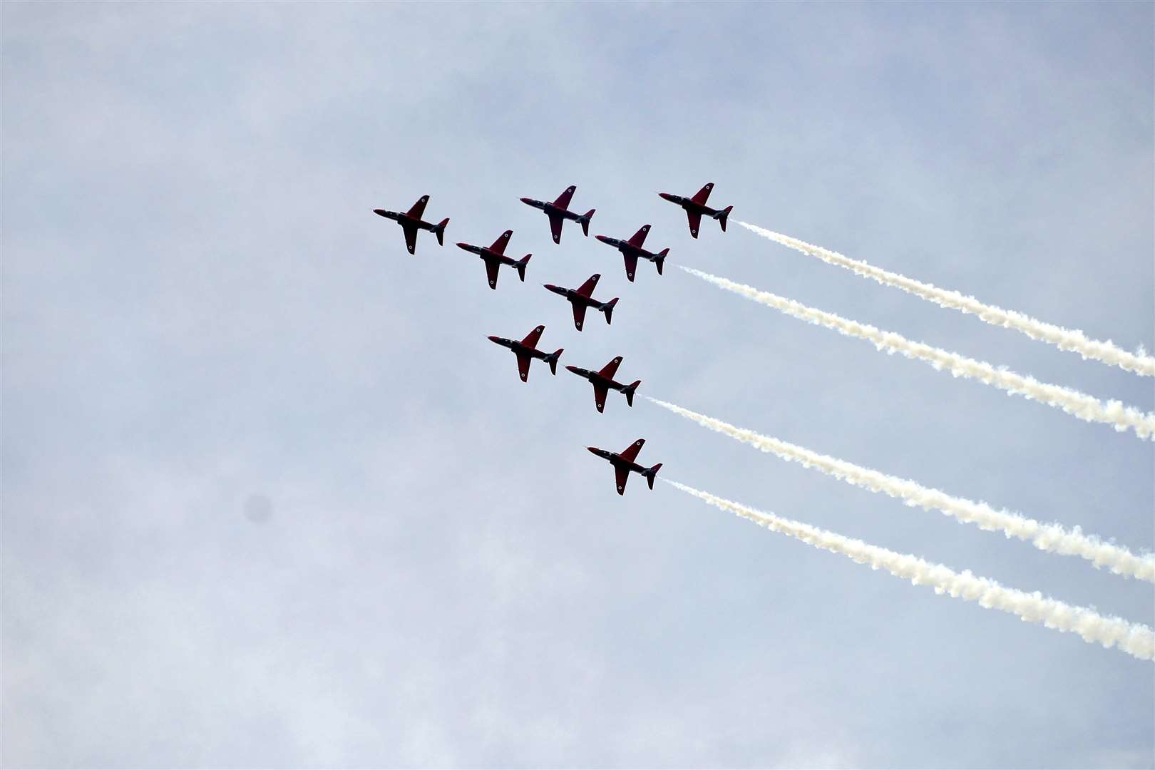 Red Arrows open the showFolkestone AirshowPicture: Gary Browne FM3227538 (1446822)