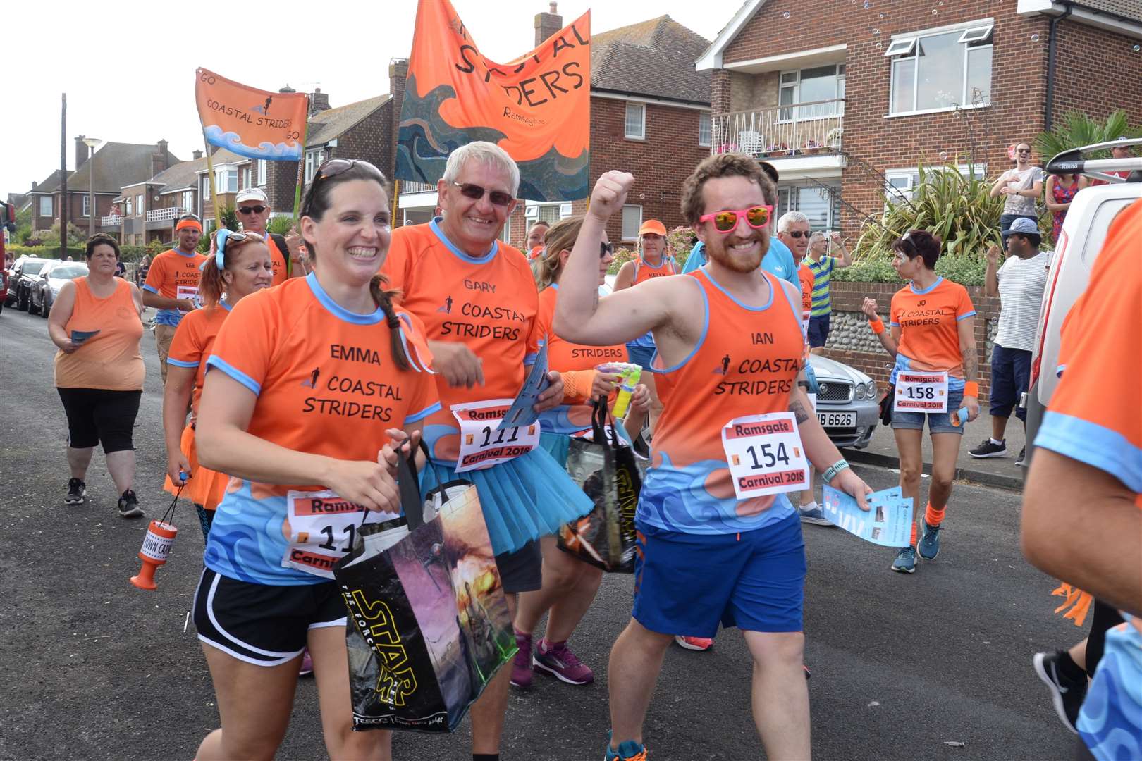 The Coastal Striders step out in the Ramsgate Carnival on Sunday afternoon. Picture: Chris Davey... (3194999)